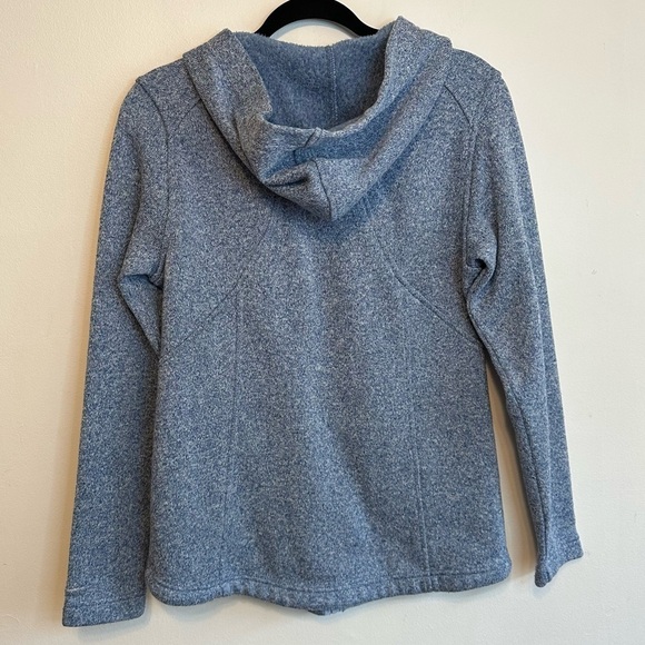 Eddie Bauer Fleece Full Zip Hooded Jacket Blue Women's Size Medium M Soft Knit - Picture 2 of 8